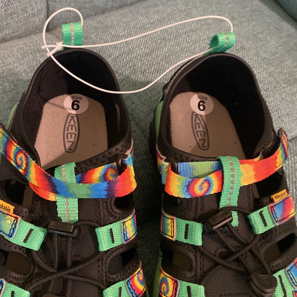 NWOT Keen Kids' Knotch Creek Sandal Tie Dye Irish Green Kid Shoe Sandals Size 6 - Picture 6 of 7